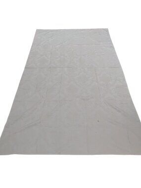 Waterford Linens White Damask Tablecloth 123x69 Cotton & Polyester Elegant Flora